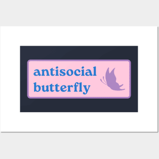 Antisocial Butterfly Introvert Posters and Art